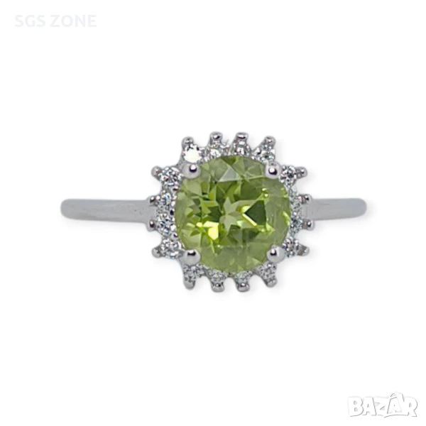 Сребърен пръстен с Тайланд и естествен перидот, снимка 1