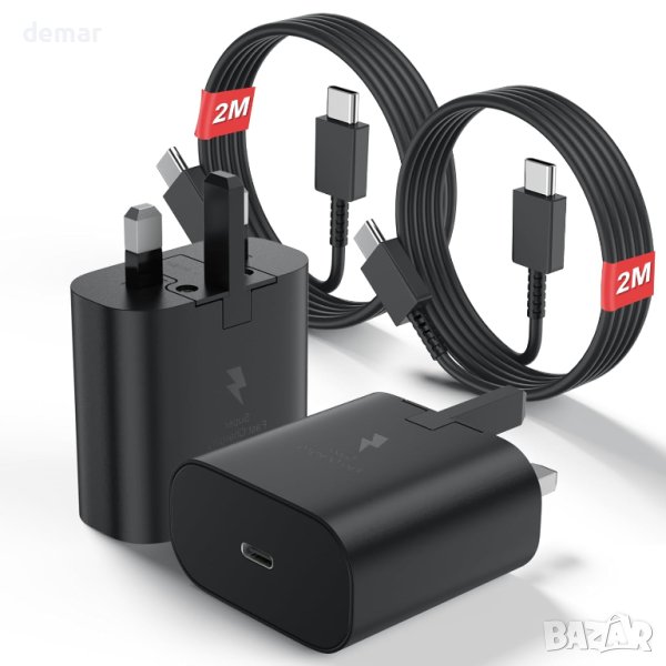 Щепсел и кабел за бързо зареждане AAZV 25W, черен, снимка 1