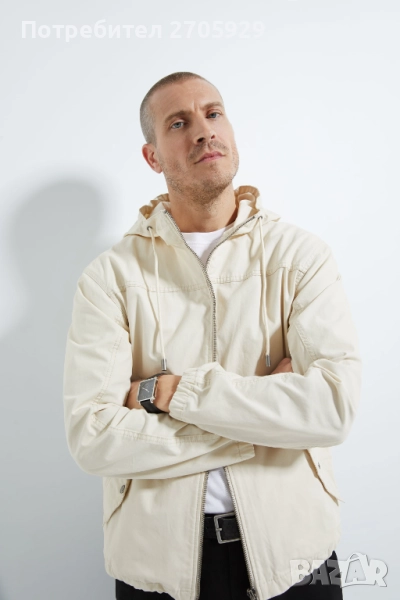 Ново Zara бежово дънково пролетно-есенно яке, размер L, снимка 1