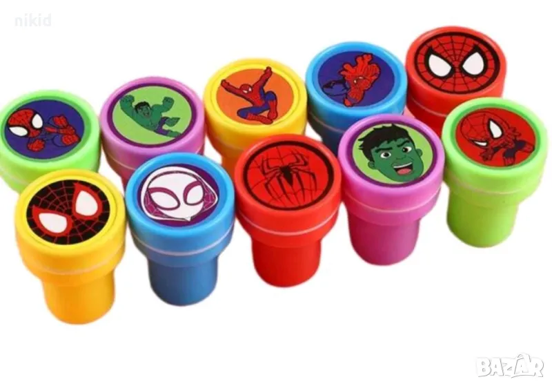 10 бр сет печати печата печат хълк спайдърмен spiderman печатчета, снимка 1
