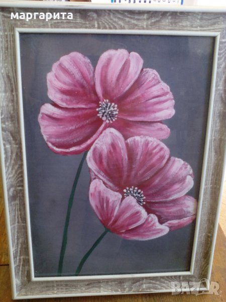 авкорска картина акрил цветя, снимка 1