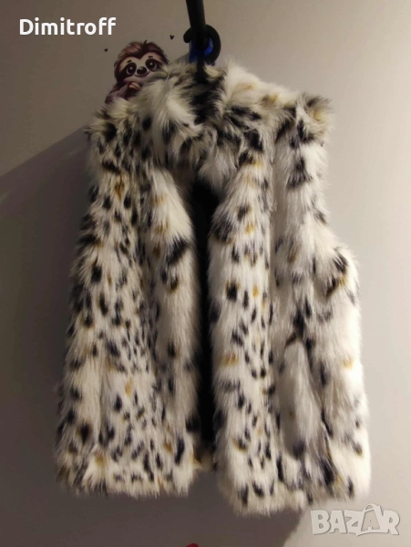 Оригинален елек Michael Kors с animal print от еко пух, снимка 1