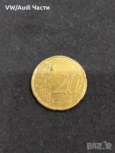Монета 20 евро цента Португалия 2005г. 10 Euro Cent Portugal, снимка 1