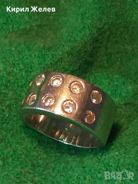 СКЪПОЦЕНЕН СРЕБЪРЕН МОДЕН БУТИКОВ ПРЪСТЕН Тип ХАЛКА СРЕБРО 925 с ЮВЕЛИРНО ИНКРУСТИРАНИ ЦИРКОНИ 34650, снимка 1