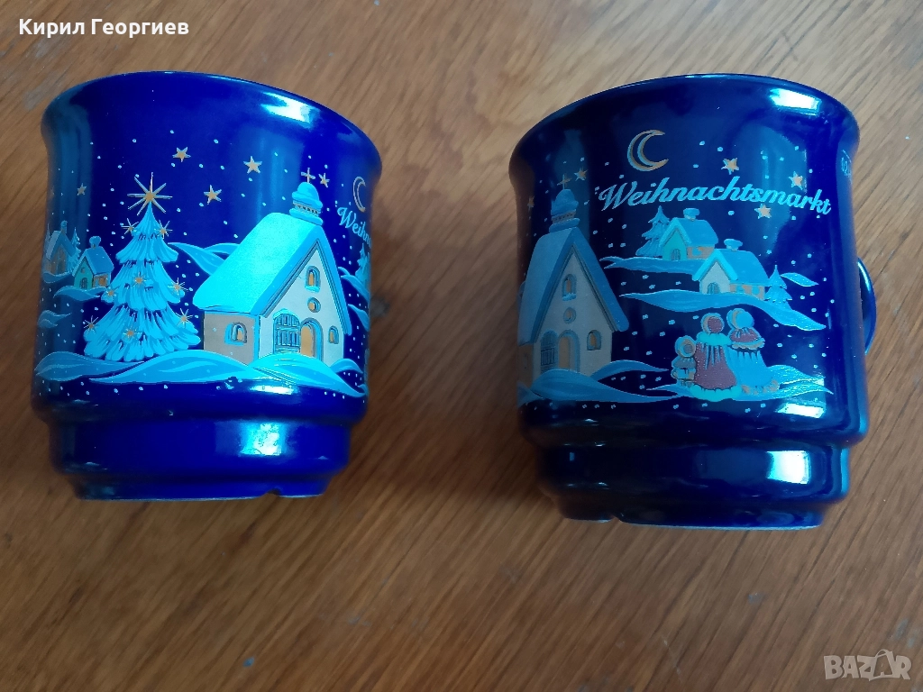 Сет коледни чаши за чай, снимка 1