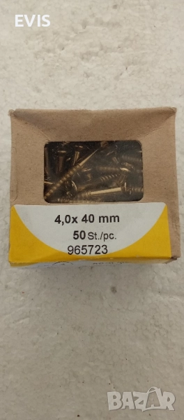 Винтове за дърво с месингово покритие 4х40mm, снимка 1