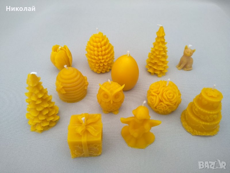 Ръчно изработени свещи от чист пчелен восък , собствено производство, снимка 1