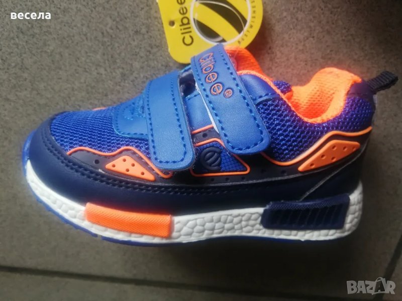 детски маратонки  с залепване, син цвят. , снимка 1