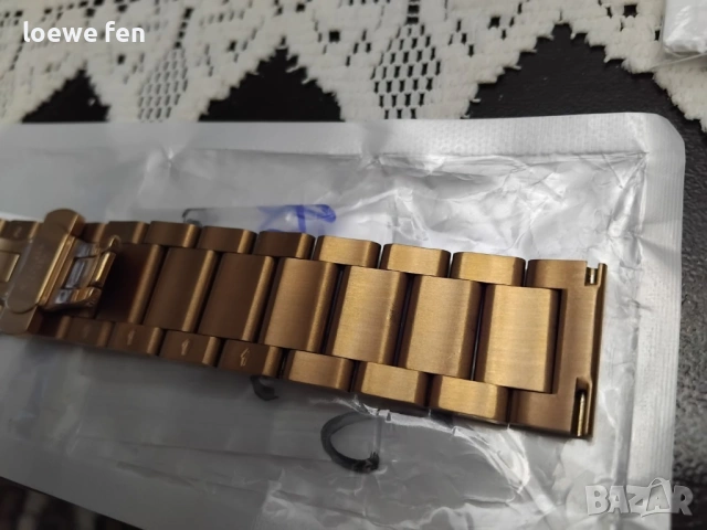 Верижка за часовник 22 мм неръждаема стомана Розово Злато пеперуда!, снимка 5 - Мъжки - 53063643