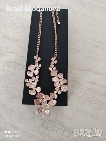 Дамска //Огърлица // Тип - Детелина - НЕРЪЖДАЕМА СТОМАНА - в Златист Цвят , снимка 2 - Сватбени аксесоари - 34642969