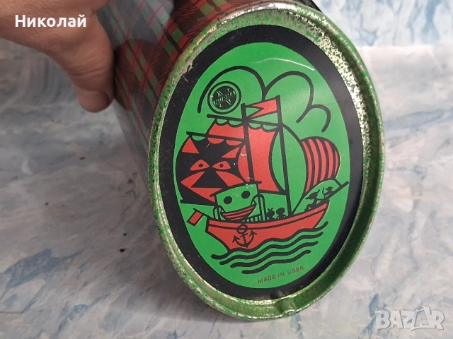 Детска Ламаринена Кутия Чанра за Храна Пипи Дългото Чорапче Norma СССР, снимка 8 - Други ценни предмети - 52388848