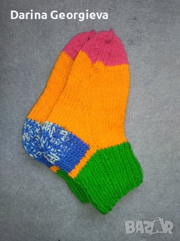 Ръчно плетени вълнени чорапи, снимка 1