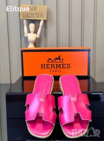 Дамски кожени чехли Hermes , снимка 5 - Чехли - 53587221