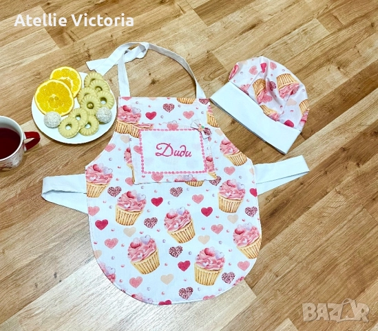 Детски готварски комплект от шапка и престилка 