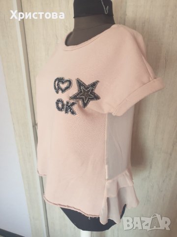 Блузка в бебешко розово с тюлен гръб - 8,00лв., снимка 2 - Тениски - 37760373