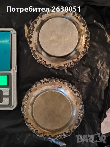 Сребърни чинийки, снимка 6 - Антикварни и старинни предмети - 53429925
