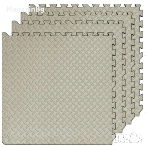 Настилка, 61х61х2 см, Изработена от EVA, Комплект 4 броя, Светлосиво, Бежово , снимка 4 - Други спортове - 53391396
