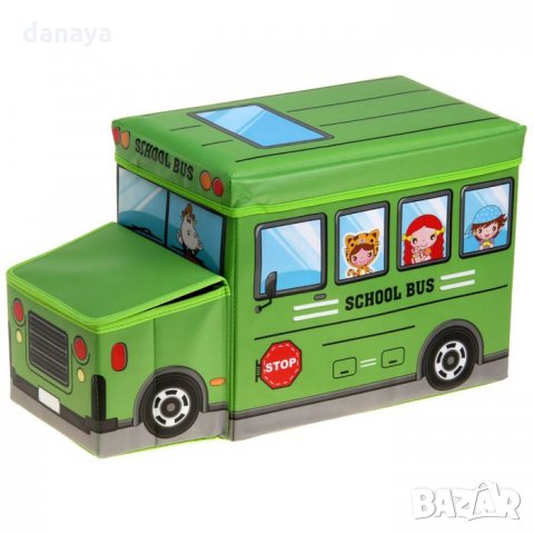 910 Детска сгъваема кутия за играчки кош столче табуретка автобус полиция, снимка 1 - Други - 25249578