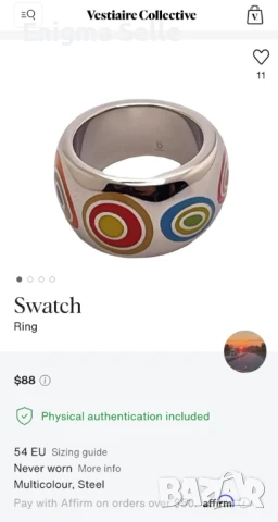 ПРЪСТЕН С МАРКА SWATCH, снимка 2 - Пръстени - 50526724