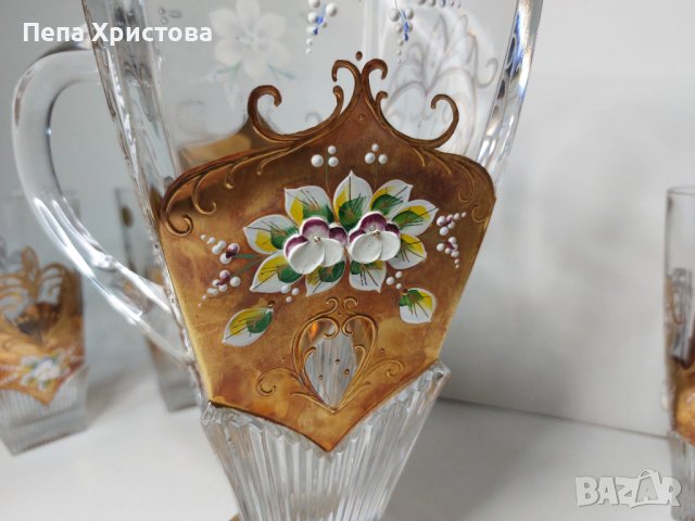 Комплект от оловен чешки кристал Бохемия , снимка 13 - Чаши - 43913428