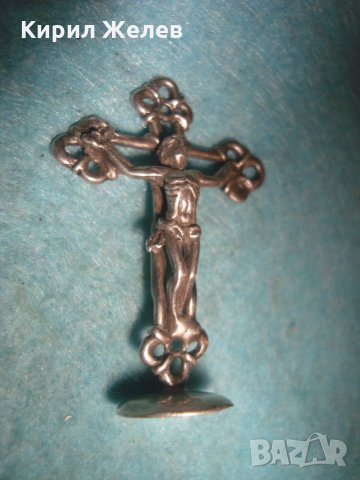 СТАРО НАСТОЛНО СРЕБЪРНО РАЗПЯТИЕ СРЕБРО 800 СРЕБЪРЕН КРЪСТ СТАТУЕТКА МАЙСТОРСКА РЯДКАИЗРАБОТКА 25111, снимка 9 - Антикварни и старинни предмети - 34853084