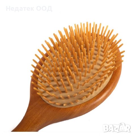 Овална четка за коса, Кафява, Дървена, снимка 3 - Продукти за коса - 43670928