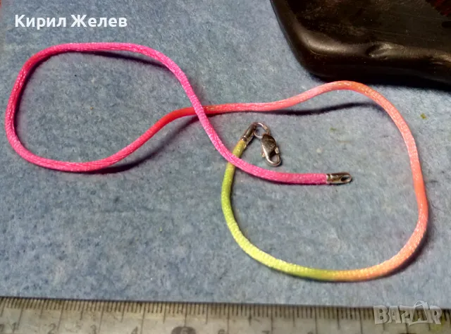 АРТИСТИЧЕН ЧОКЪР МАРКОВО СРЕБРО ВИСОКА ПРОБА с ПЕЧАТ XKE6  и ТЕКСТИЛ АРТ КОЛИЕ 49572, снимка 3 - Колиета, медальони, синджири - 49144249