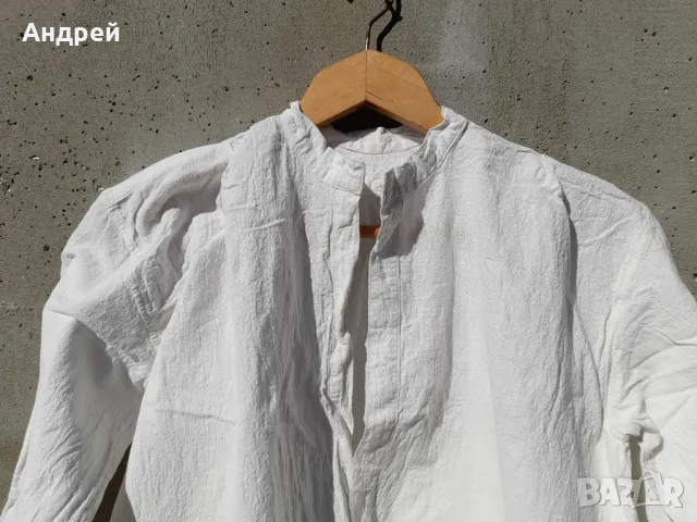 Старинна Мъжка кенарена риза #8, снимка 2 - Антикварни и старинни предмети - 49532301
