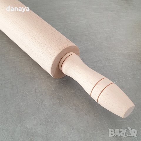 2659 Дървена точилка за разточване на тесто с дръжки, 46см, снимка 3 - Прибори за хранене, готвене и сервиране - 35441282
