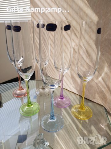 Нова серия чаши за шампанско  BOHEMIA - Рейнбоу, снимка 1 - Чаши - 36630302
