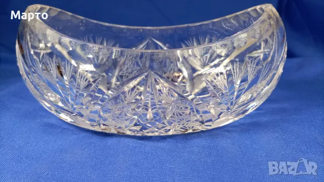 Кристална фруктиера, бонбониера, масивна, гондола, снимка 5 - Прибори за хранене, готвене и сервиране - 50174414