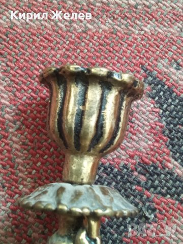 Свещник стар бронзов фигура 31612, снимка 2 - Декорация за дома - 37952257