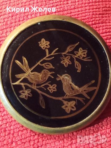 СТАРА РИСУВАНА ЕМАЙЛИРАНА РЯДКА БРОШКА АРТ-ЗНАЧКА ПТИЧКИ 24446, снимка 7 - Антикварни и старинни предмети - 33962662