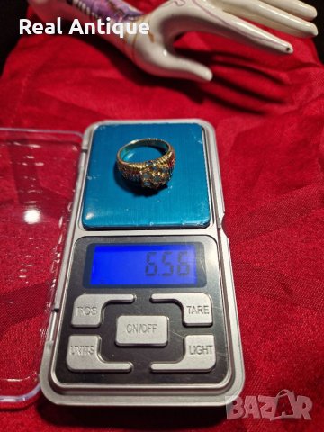 Уникален антикварен сребърен позлатен пръстен с цитрин- 6.56 грама- 925 проба , снимка 11 - Пръстени - 40788836