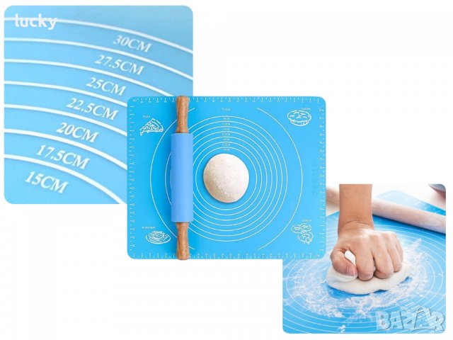 Силиконова подложка за месене и точене, снимка 2 - Съдове за готвене - 39108110