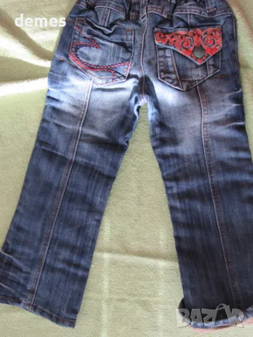 Дънков панталон с подплата за момиче, нов, размер 7-8/год./, снимка 5 - Детски панталони и дънки - 48458500