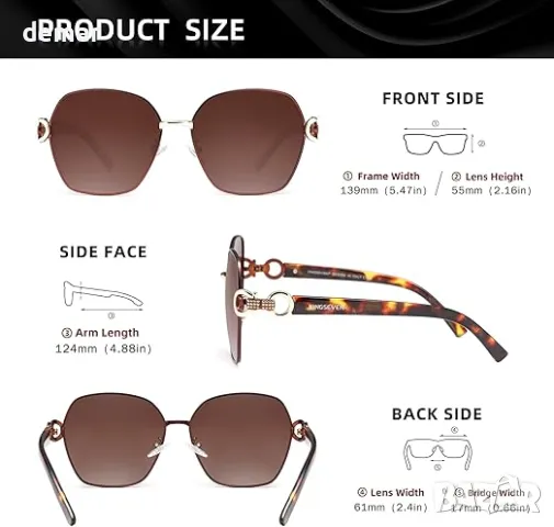 KINGSEVEN Поляризирани слънчеви очила за жени ретро елегантни с пеперуда UV400 защита K7898-A1, снимка 2 - Слънчеви и диоптрични очила - 47274992