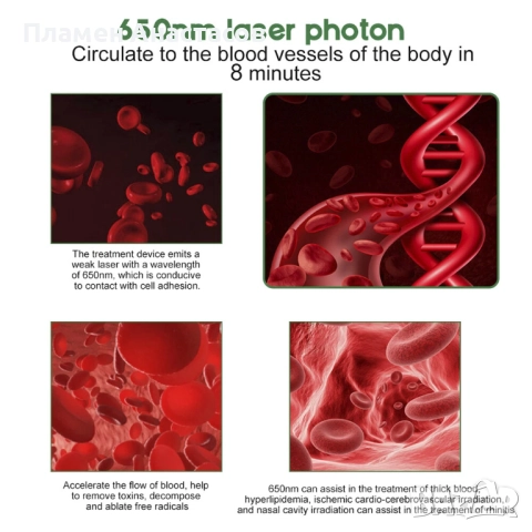 Уред за терапия с червена светлина 2 в 1 за алергичен ринит и шум в ушите, снимка 4 - Друга електроника - 52538767