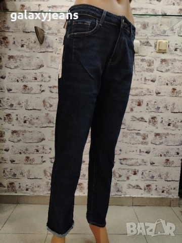 Pink girl- модел Mom fit, тъмни индиго, леко избелени, изчистени, с еластан