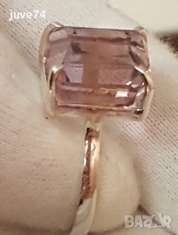 СРЕБЪРЕН ПРЪСТЕН С АМЕТРИН (БРАЗИЛИЯ), снимка 2 - Пръстени - 53114136