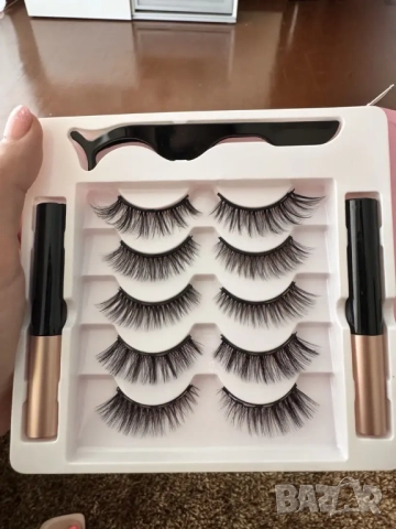   5 чифта магнитни изкуствени мигли с очна линия 