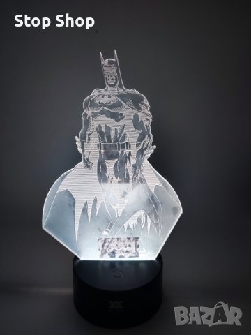 Batman Батман Екшън фигурки 3D настолна лампа 7 променящи цвета нощна лампа