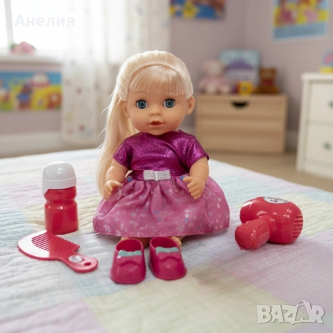 Кукла с мигащи очи,аксесоари и звуци, снимка 6 - Кукли - 52831179