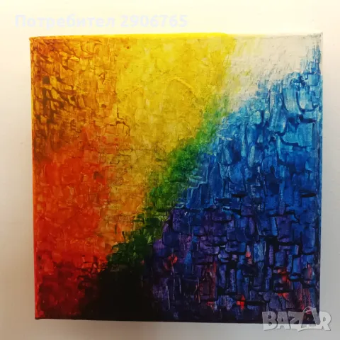 Картина акрил върху платно 25/25см , снимка 7 - Картини - 47804905