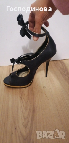 Черни дамски обувки, снимка 5 - Дамски обувки на ток - 52336177