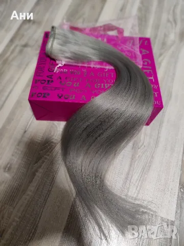 Естествена сивкаво руса коса, супер двойна плътност , снимка 6 - Аксесоари за коса - 49819330