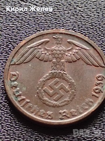 Две монети 1 райхспфенинг 1939г. Трети райх с СХВАСТИКА /5 гроша 1978г. Австрия орел Хералдика 22373, снимка 6 - Нумизматика и бонистика - 40637825