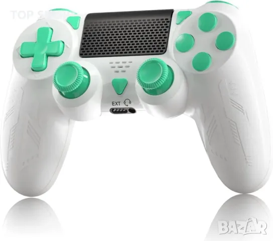 Безжичен контролер за PS-4 безжичен геймпад с двойна вибрация с Turbo и 3,5 mm аудио жак/LED/тъчпад, снимка 6 - Джойстици и геймпадове - 48596659