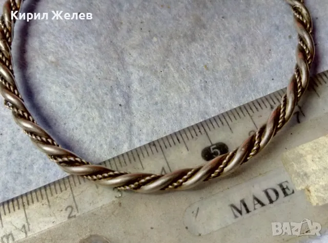 СТАРИННА СРЕБЪРНА ГРИВНА МНОГО ВИСОКА ПРОБА СРЕБРО РЕТРО АРТ ПЛЕТКА РЪЧНА МАЙСТОРСКА РАБОТА 48409, снимка 6 - Антикварни и старинни предмети - 48485615