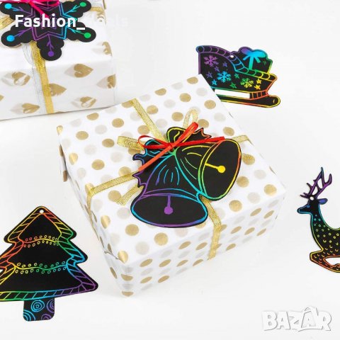 Нов Занимателен DIY Направи си сам комплект 48 броя етикети Коледна украса, снимка 3 - Рисуване и оцветяване - 35546787